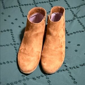 Tan Suede Kids Ankle Boots